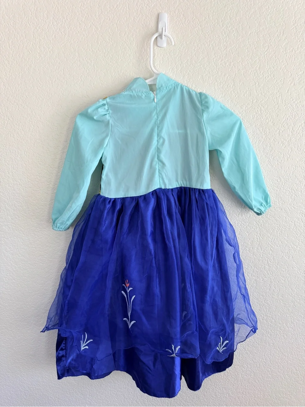 Girls Ana Frozen II Embroidered Princess Dress Costume
